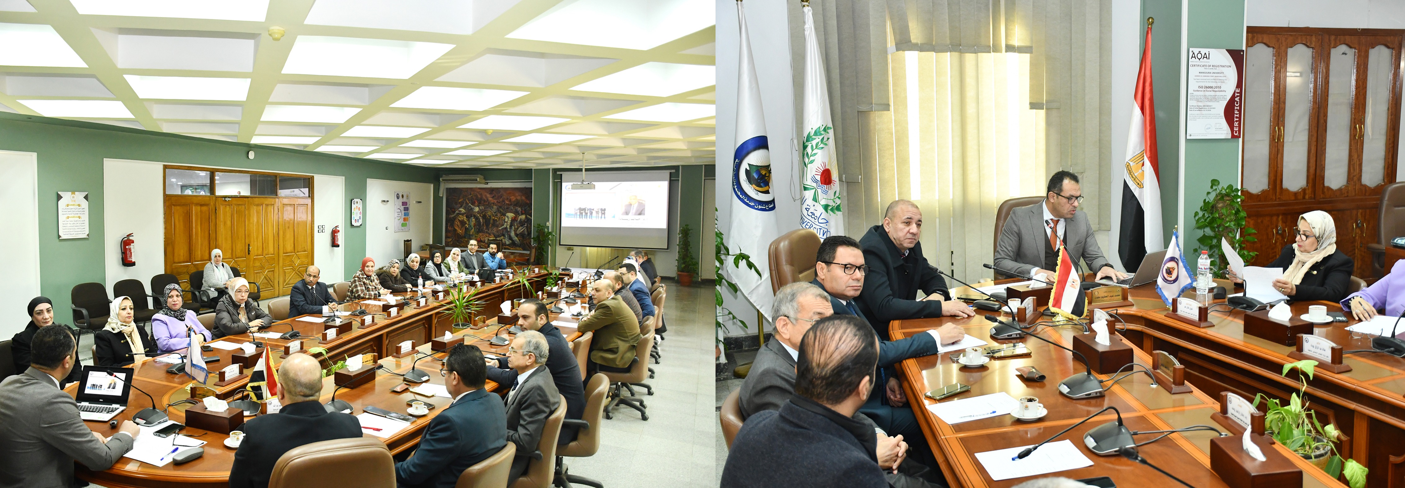 The Community Service and Environmental Development Council at Mansoura University held its 266th session on Tuesday, January 20, 2025, under the chairmanship of Professor Dr. Mohamed Abdel Azim, Vice President of Mansoura University for Community Service